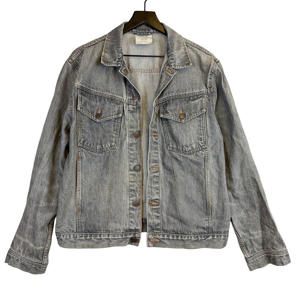 Vintage ACA Joe Stone Washed Denim Trucker Jacket 80s Made in Japan Mens - L